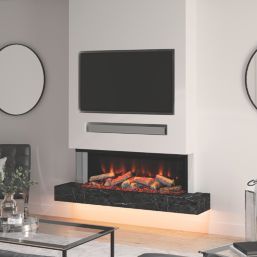 Be Modern Pryzm Arteon 1250-3SL Black Remote Control Wall-Mounted Electric Inset Fire 1495mm x 380mm