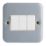 Contactum  10AX 3-Gang 2-Way Metal Clad Light Switch with White Inserts