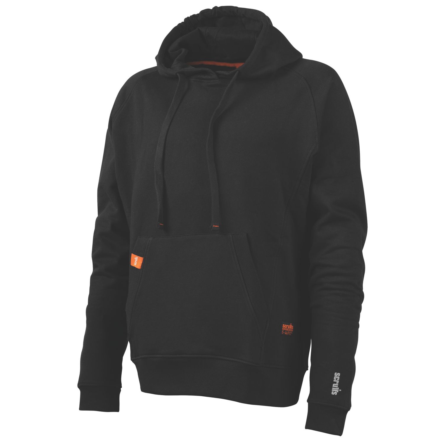 Scruffs Worker Hoodie Black Small 45.5" Chest (530RV)