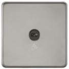 Knightsbridge  2.1A 1-Gang 1-Way Light Switch  Black Nickel with Black Inserts