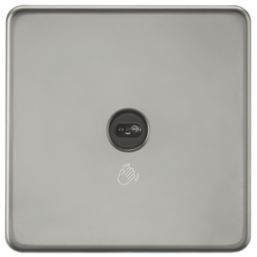 Knightsbridge  2.1A 1-Gang 1-Way Light Switch  Black Nickel with Black Inserts