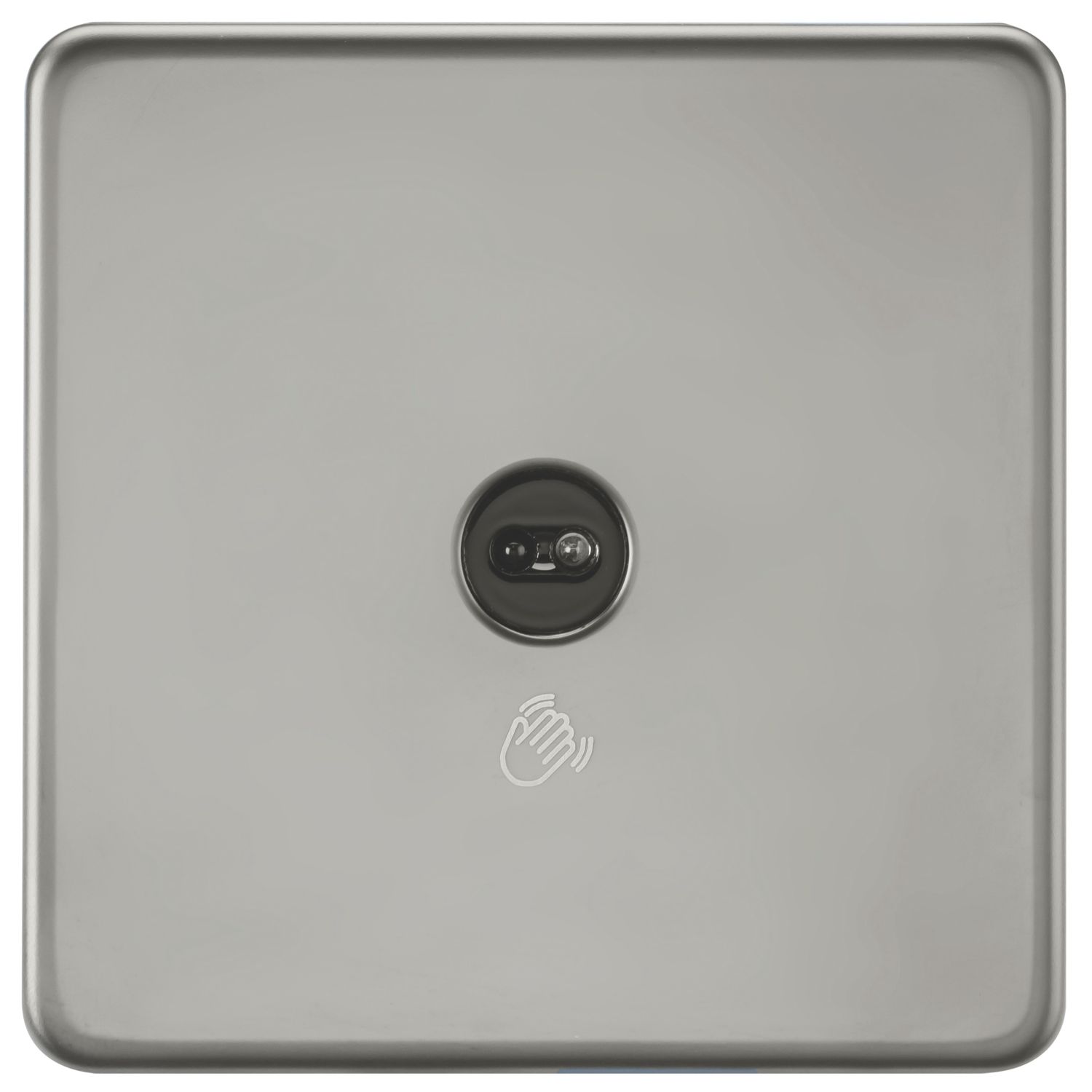 Knightsbridge 2.1A 1-Gang 1-Way Light Switch Black Nickel with Black Inserts (530TX)