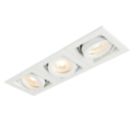 Saxby Xeno Swivel & 90° Tilt Rectangular Recessed 3-Light Downlight Matt White