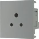 British General EM2ASG 2A Unswitched Modular Round Pin Socket Grey