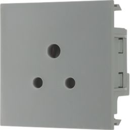 British General EM2ASG 2A Unswitched Modular Round Pin Socket Grey
