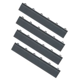 Swisstrax Ribtrax Pro Vented Garage Floor Tile Ramp Slate Grey 400mm x 63mm 4 Pack