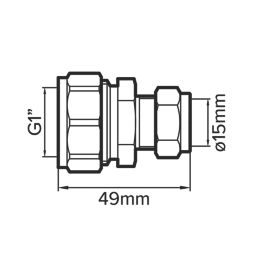 Flomasta  Brass Compression Reducing Lead to Copper Coupler 7lb 1" x 15mm