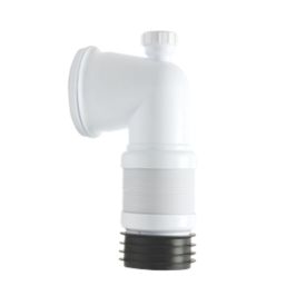Euroflo  Flexible 90° Angled Long Pan Connector White 400-730mm