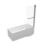 Essentials Acrylic P-Shape Shower Bath Right-Hand