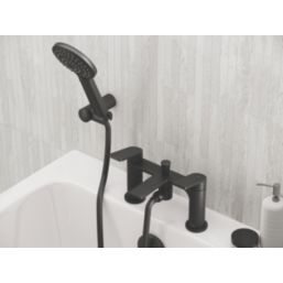 Bristan Frammento Black 150mm Deck Mounted Dual Control Manual Shower Mixer Tap
