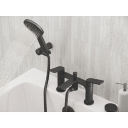 Bristan Frammento Black 150mm Deck Mounted Dual Control Manual Shower Mixer Tap