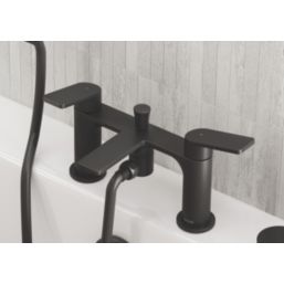 Bristan Frammento Black 150mm Deck Mounted Dual Control Manual Shower Mixer Tap