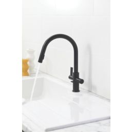 Clearwater Kira KIR30MB Double Lever Tap with Twin Spray Pull-Out  Matt Black