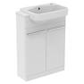 Ideal Standard i.life S Semi-Countertop Floorstanding Basin Unit with Chrome Handles & Basin Matt White 600mm x 210mm x 835mm