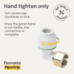 Flomasta  Plastic Push-Fit Angled Tap Connector 15mm x 1/2"