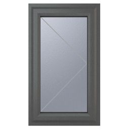 Crystal  Right-Hand Opening Obscure Triple-Glazed Casement Anthracite on White uPVC Window 610mm x 820mm