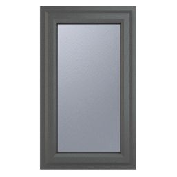 Crystal  Right-Hand Opening Obscure Triple-Glazed Casement Anthracite on White uPVC Window 610mm x 820mm