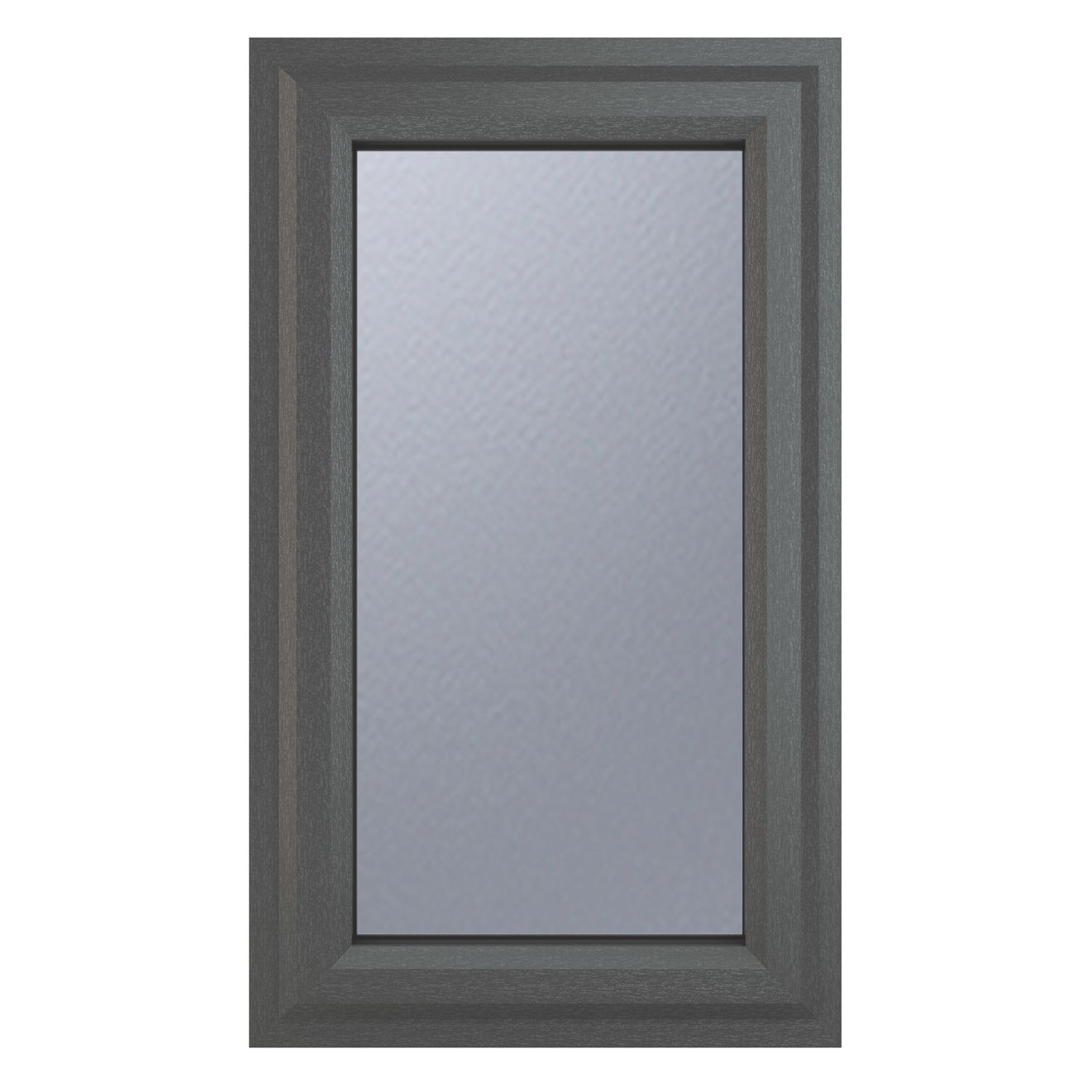 Crystal Right-Hand Opening Obscure Triple-Glazed Casement Anthracite on White uPVC Window 610mm x 820mm (531JM)