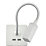 Knightsbridge  LED Reading Light Matt White 2W 55lm + 2.4A 2-Outlet Type A USB Charger