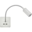 Knightsbridge  LED Reading Light Matt White 2W 55lm + 2.4A 2-Outlet Type A USB Charger