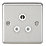 Knightsbridge  5A 1-Gang Unswitched Socket Brushed Chrome with White Inserts