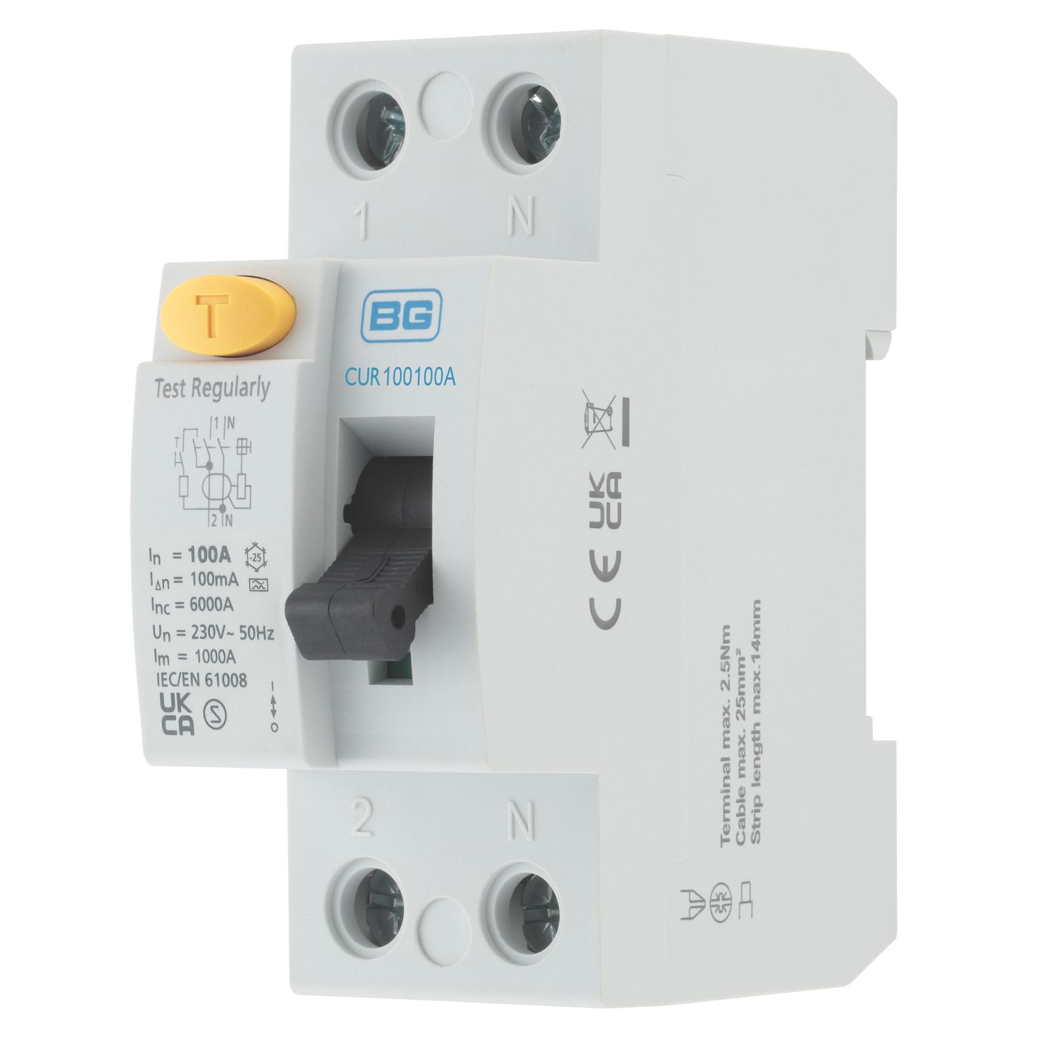 British General Fortress 100A 100mA DP A Curve RCD (531XF)