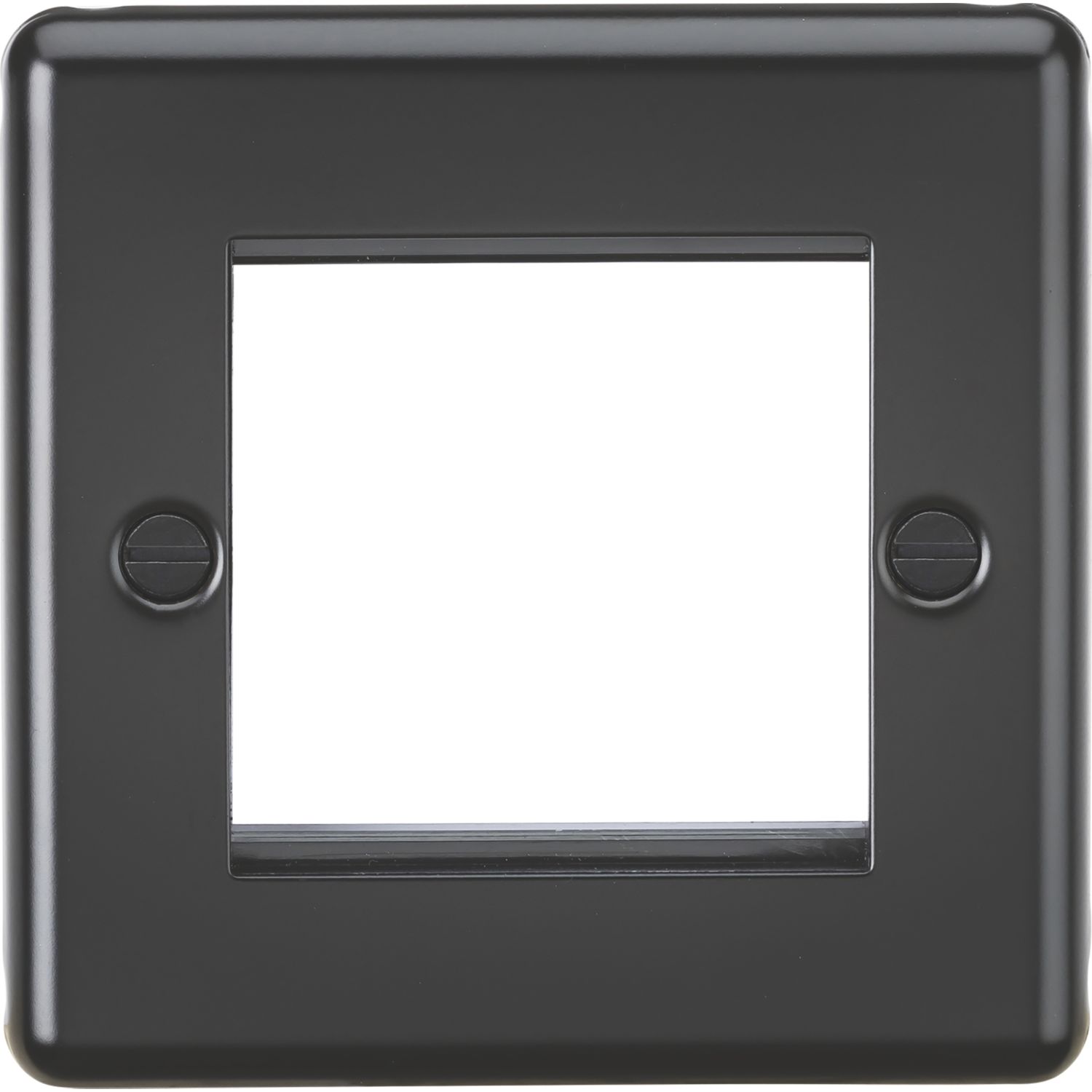 Knightsbridge Raised Rounded 2-Module Modular Faceplate Matt Black (531YA)