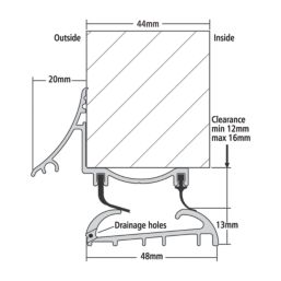 Stormguard 2-Part Trimline Threshold Polished Aluminium 914mm