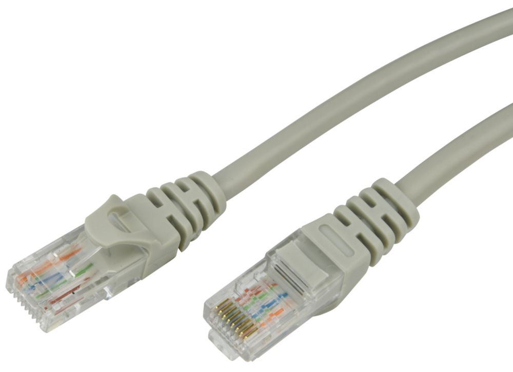Essentials Beige Unshielded RJ45 Cat 5e Cables 1m 10 Pack