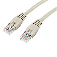 Ivory Unshielded RJ45 Cat 5e Ethernet Cable 1m 10 Pack