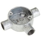 Deta 3 Way 20mm Tee Conduit Box Galvanised