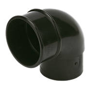 Black Pack of 2 FLOPLAST 68mm Round Gutter Pipe 112 Degree Offset Bend 