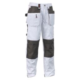 Scruffs Worker Plus Work Trousers White 40" W 32" L