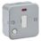 Knightsbridge Metal Clad 13A Unswitched Metal Clad Fused Spur & Flex Outlet with Neon