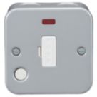 Knightsbridge Metal Clad 13A Unswitched Metal Clad Fused Spur & Flex Outlet with Neon