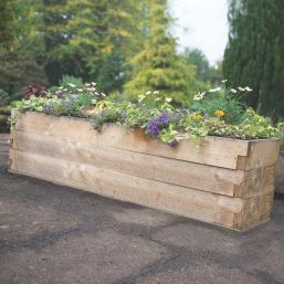 Forest Caledonian Trough Garden Planter Natural Timber 1800mm x 448mm x 448mm