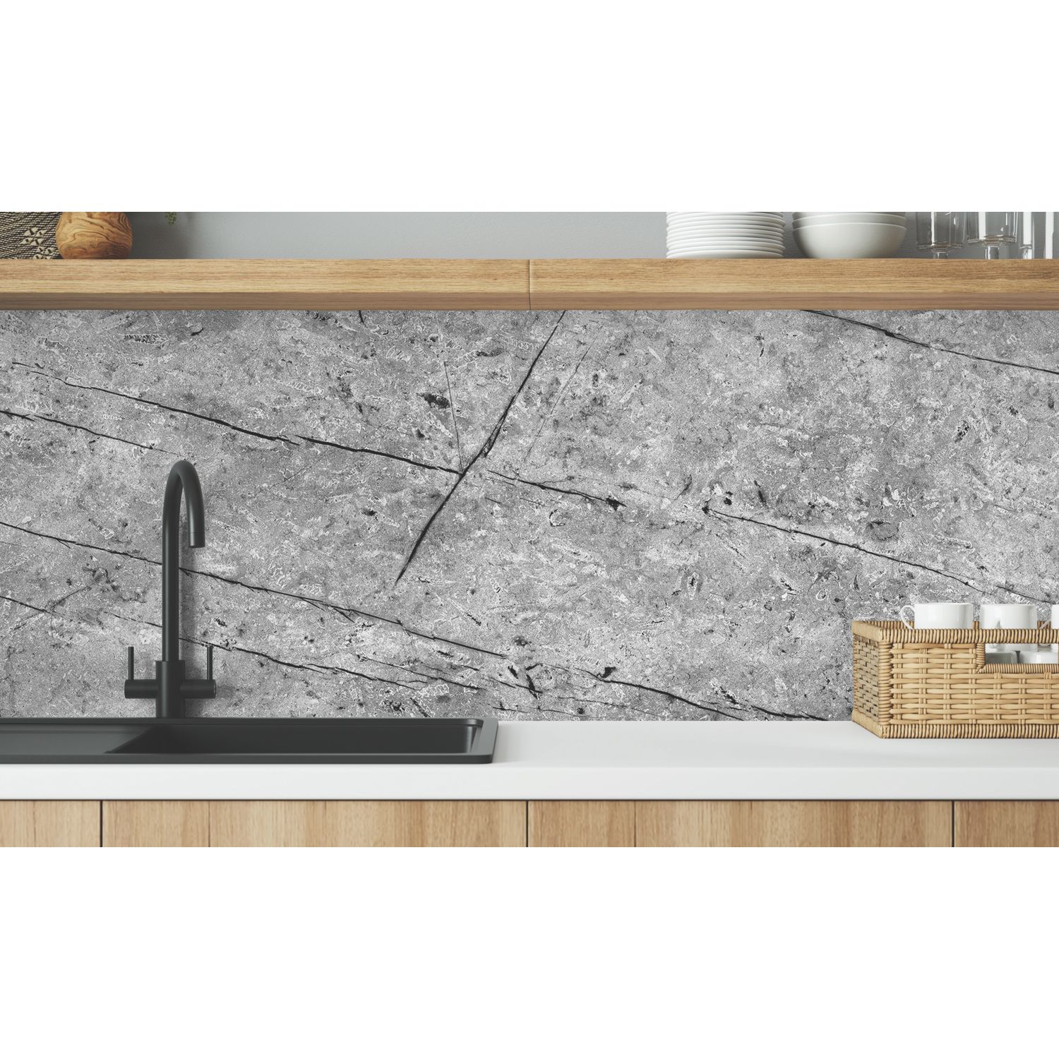 Wilsonart Fossil Marble Mid-Rise Splashback 3050mm x 600mm x 4mm (532JL)