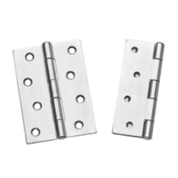 Smith & Locke Polished Chrome  Fixed Pin Butt Hinges  100mm x 71mm 2 Pack