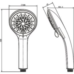 Bristan Casino 5-Function Shower Handset Chrome 108mm x 240mm