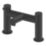 Swirl Bonda Black 192mm Deck Mounted Lever 2 Tap Holes Bath Mixer Tap