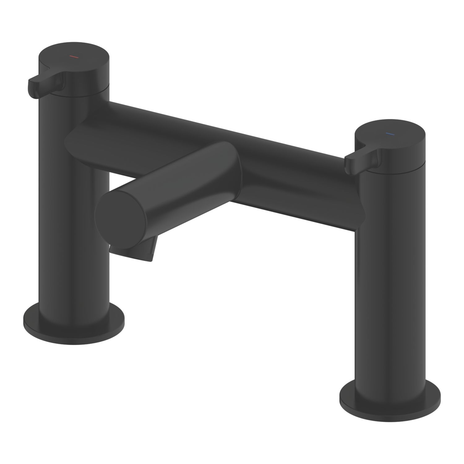 Swirl Bonda Black 192mm Deck Mounted Lever 2 Tap Holes Bath Mixer Tap (532XX)