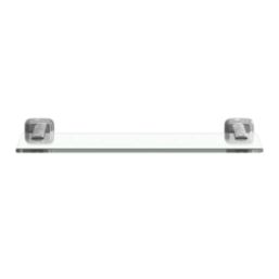 Swirl Swindale Chrome Tempered Glass & Zinc Alloy Bathroom Shelf 400mm x 107mm x 50mm