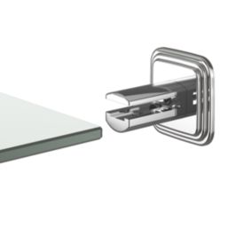 Swirl Swindale Chrome Tempered Glass & Zinc Alloy Bathroom Shelf 400mm x 107mm x 50mm