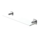 Swirl Swindale Chrome Tempered Glass & Zinc Alloy Bathroom Shelf 400mm x 107mm x 50mm