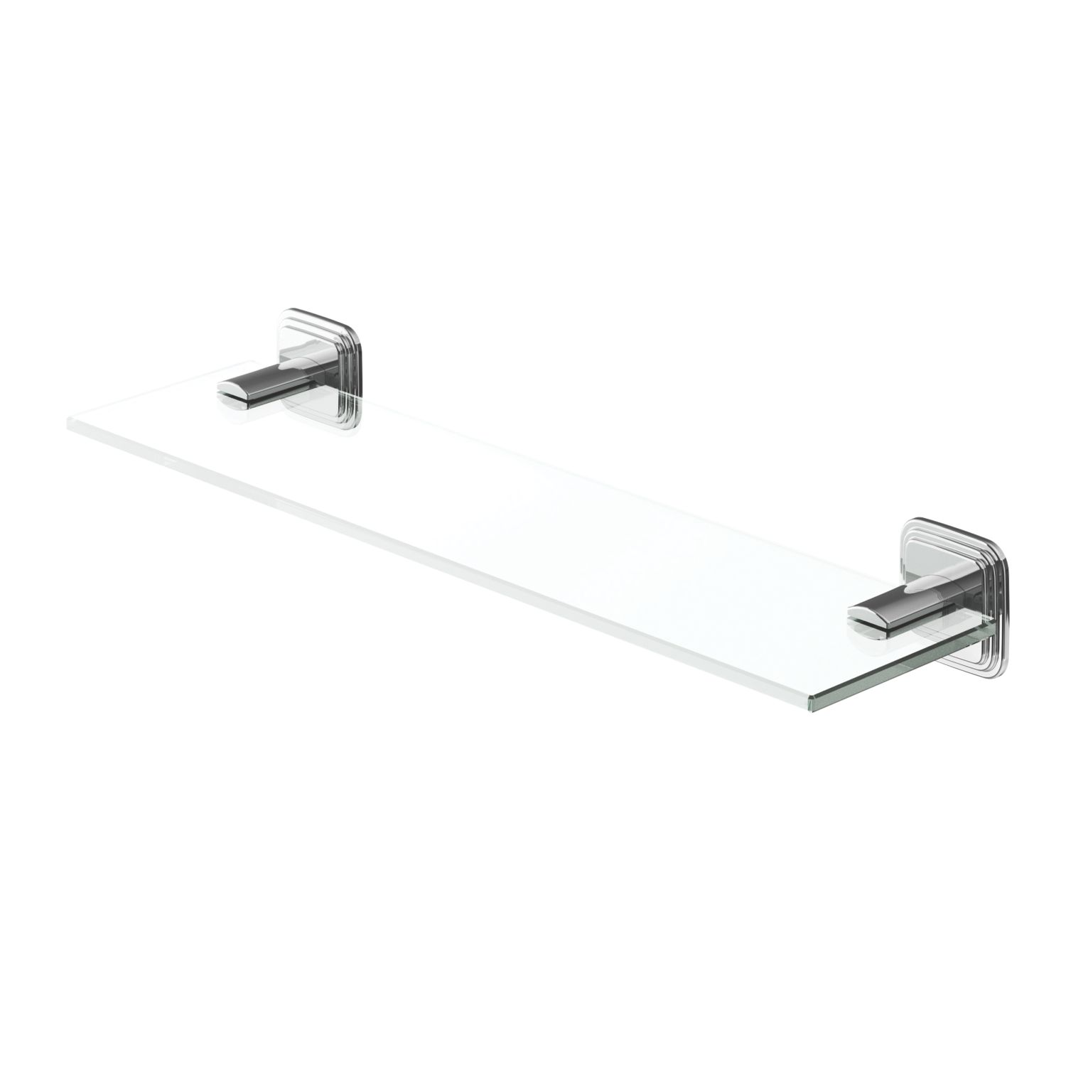 Swirl Swindale Chrome Tempered Glass & Zinc Alloy Bathroom Shelf 400mm x 107mm x 50mm (532YT)
