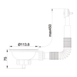 Flomasta Sink Strainer Brushed Brass 90mm