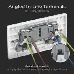 British General 900 Series 13A 2-Gang SP Switched Plug Socket White