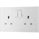 British General 900 Series 13A 2-Gang SP Switched Plug Socket White