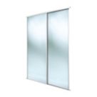 Spacepro Classic 2-Door Framed Sliding Wardrobe Doors White Frame Mirror Panel 1489mm x 2260mm