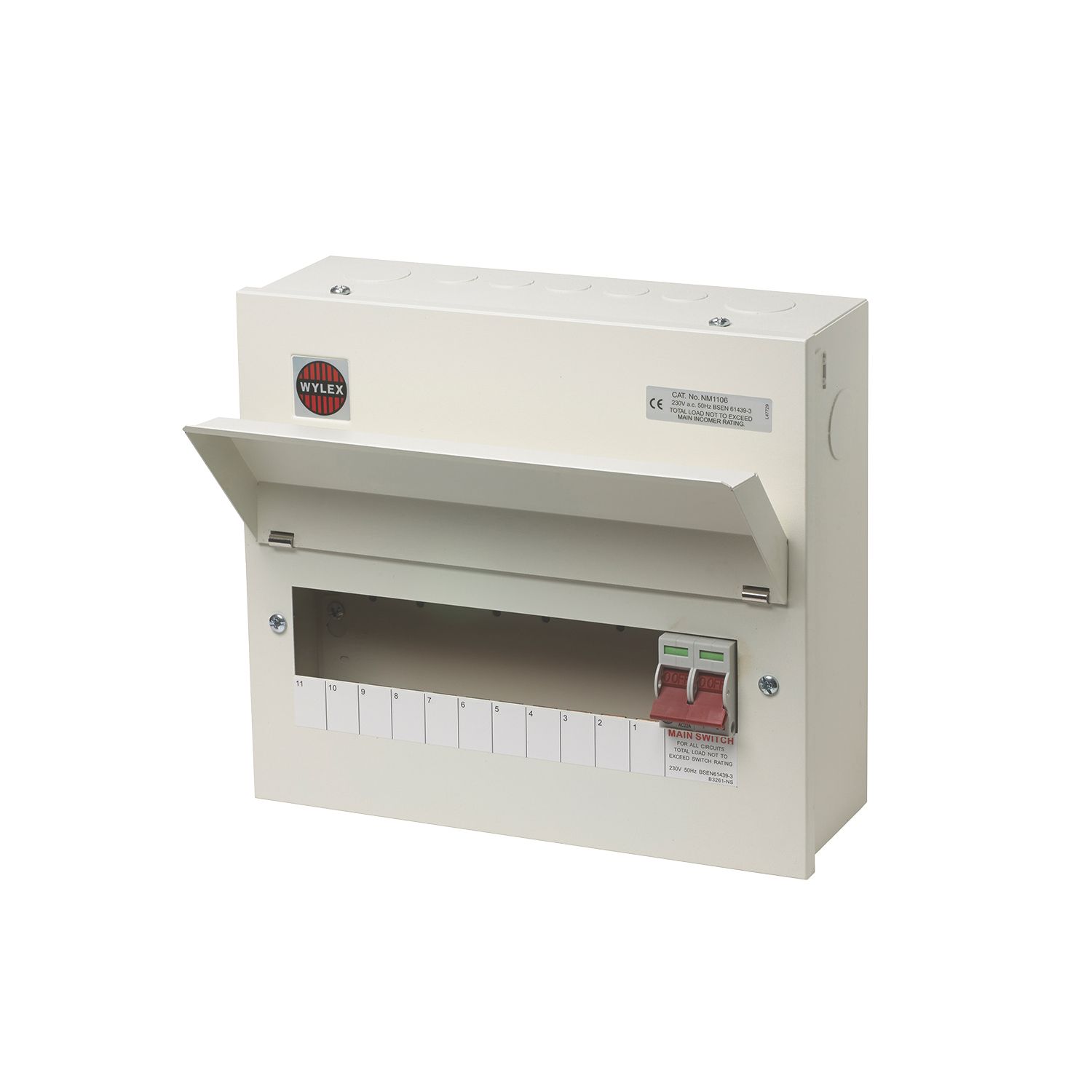 Wylex 13-Module 11-Way Part-Populated Main Switch Consumer Unit (5339J)
